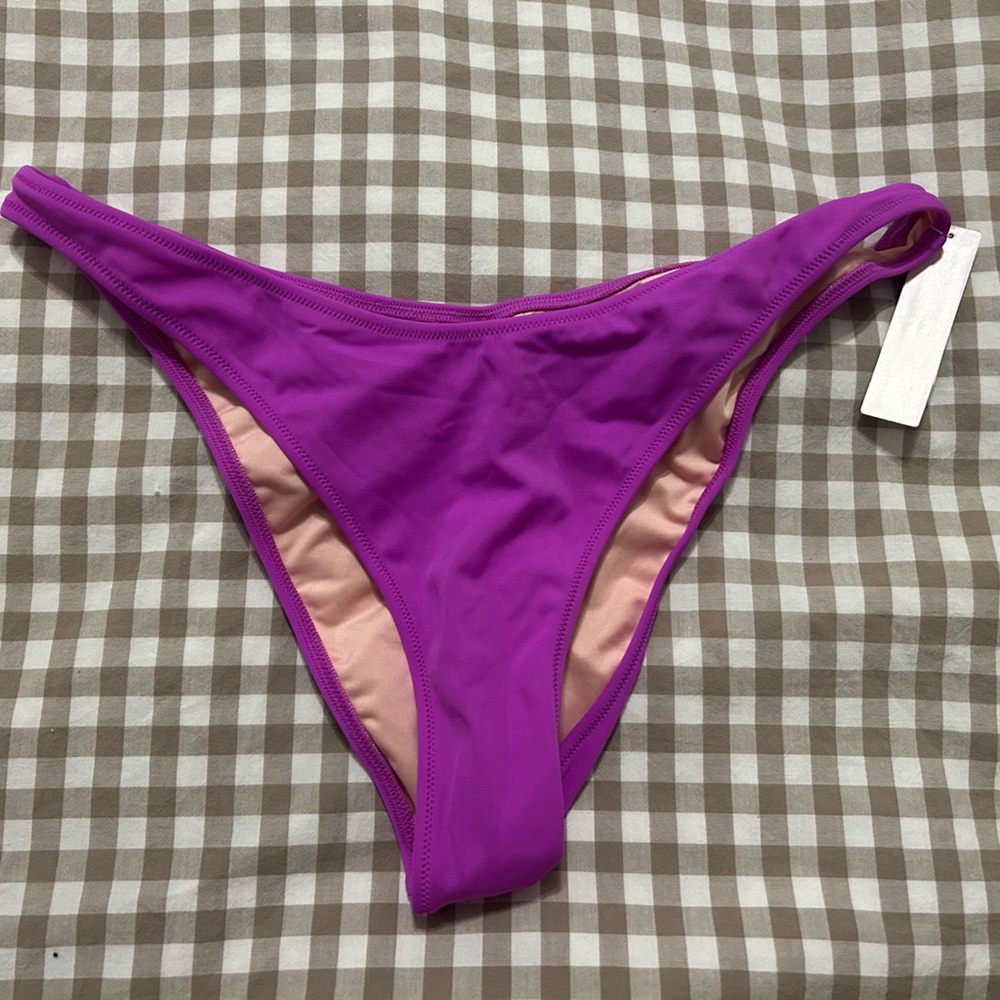 Victoria's Secret Purple Bikini Bottom with Peach Lining